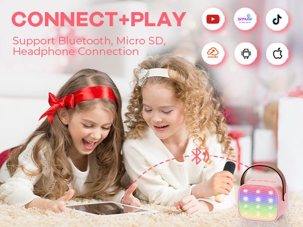 IROO karaoke machine: connect and play over Bluetooth, TF card or headphones